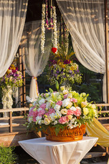 Fototapeta na wymiar Decoration of wedding flowers