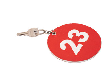 Hotel key isolated on white background