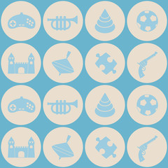 Seamless background with toys for your design