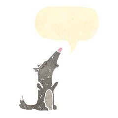 retro cartoon wolf cub