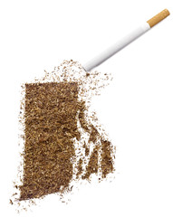 Tobacco shaped as Rhode Island and a cigarette.(series)