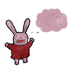 retro cartoon pink rabbit