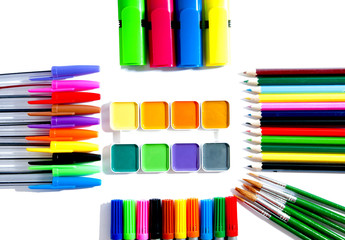Painting supplies for art. Stationery