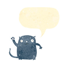 retro cartoon waving cat