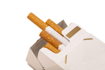 Box of cigarettes, isolated on a white