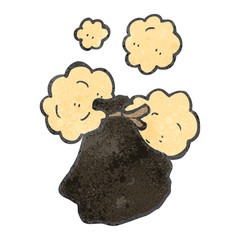 retro cartoon rubbish bag