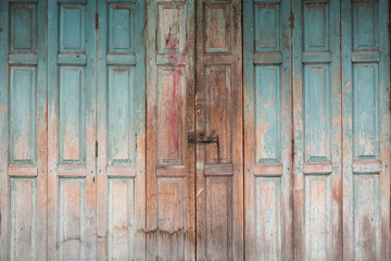 Fototapeta na wymiar Folding wooden door