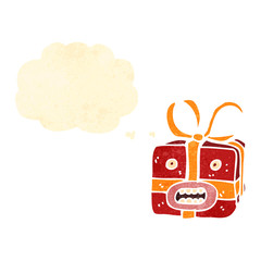 retro cartoon monster present