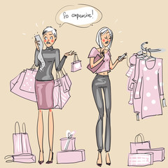 Women at shopping mall