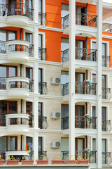 Pattern of hotel room balconies