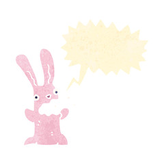 retro cartoon burping rabbit