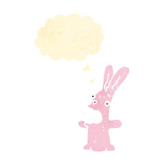 retro cartoon crazy pink rabbit