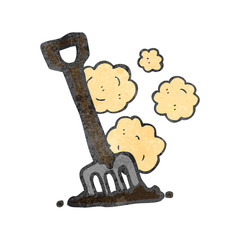 retro cartoon pitchfork