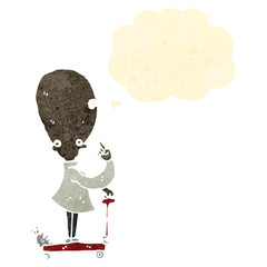 retro cartoon genius scientist