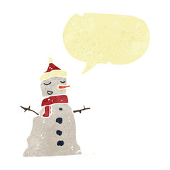 retro cartoon snowman