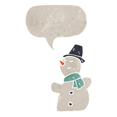 retro cartoon snowman