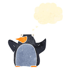 retro cartoon penguin