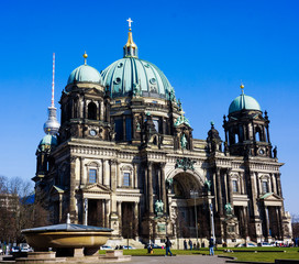 Fototapeta na wymiar Berlin Cathedral (Berliner Dom) famous landmark in Berlin City,