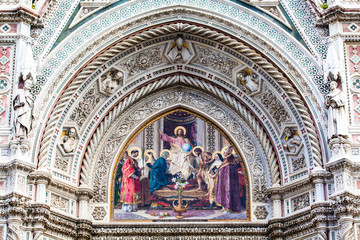 Detail of Cathedral Church Duomo basilica di santa maria del fio