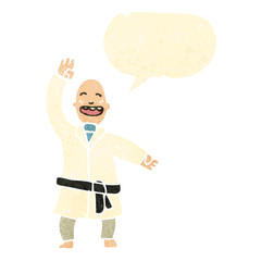 retro cartoon karate expert