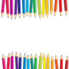 multicolored vector pencils on white background - 87899532