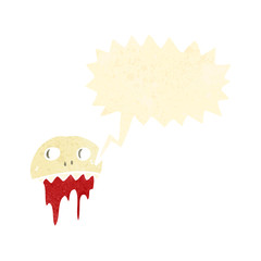 retro cartoon talking skull symbol