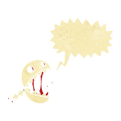 retro cartoon spooky skull