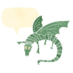 retro cartoon dragon