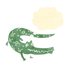 retro cartoon crocodile