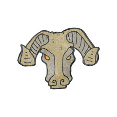 cartoon ram head