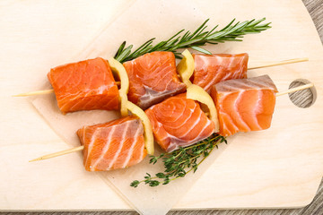 Salmon skewer