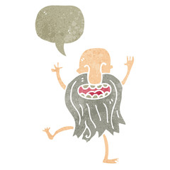 retro cartoon dancing naked old man