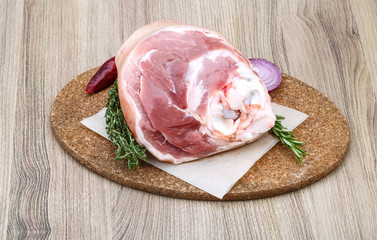 Raw pork knuckle