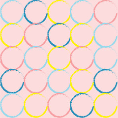 Doodle seamless circle vector background.