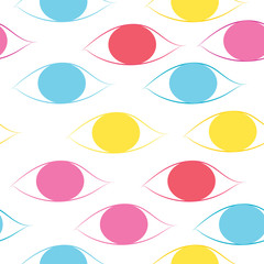 Seamless Eyes pattern background.
