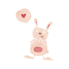retro cartoon rabbit in love
