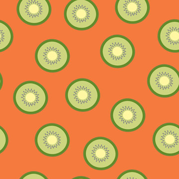 Kiwi seamless pattern background.