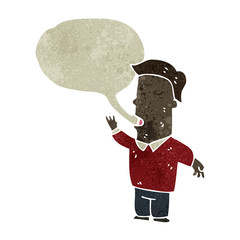 retro cartoon talking man