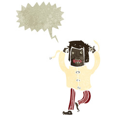 retro cartoon man in straight jacket