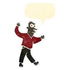 retro cartoon surprised man