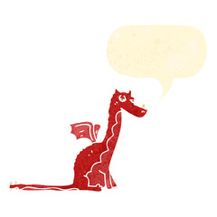 retro cartoon dragon