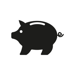 The moneybox icon. Cash and money, wealth, savings symbol. Flat