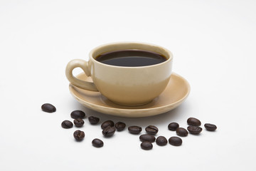 cup of coffee on white background