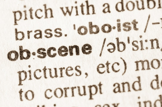 Dictionary definition of word obscene