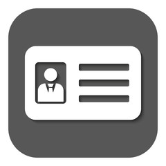 The accreditation icon. Admission and badge, identification, pass,  drivers license symbol. Flat