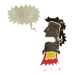 retro cartoon exploding head man