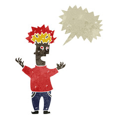 retro cartoon exploding head man