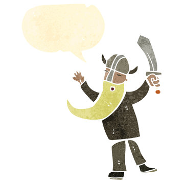 retro cartoon viking warrior