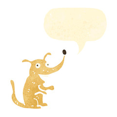 retro cartoon happy little dog