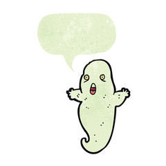 retro cartoon spooky gree ghost